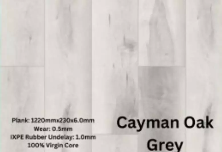 Cayman Oak Grey vinyl flooring sample
